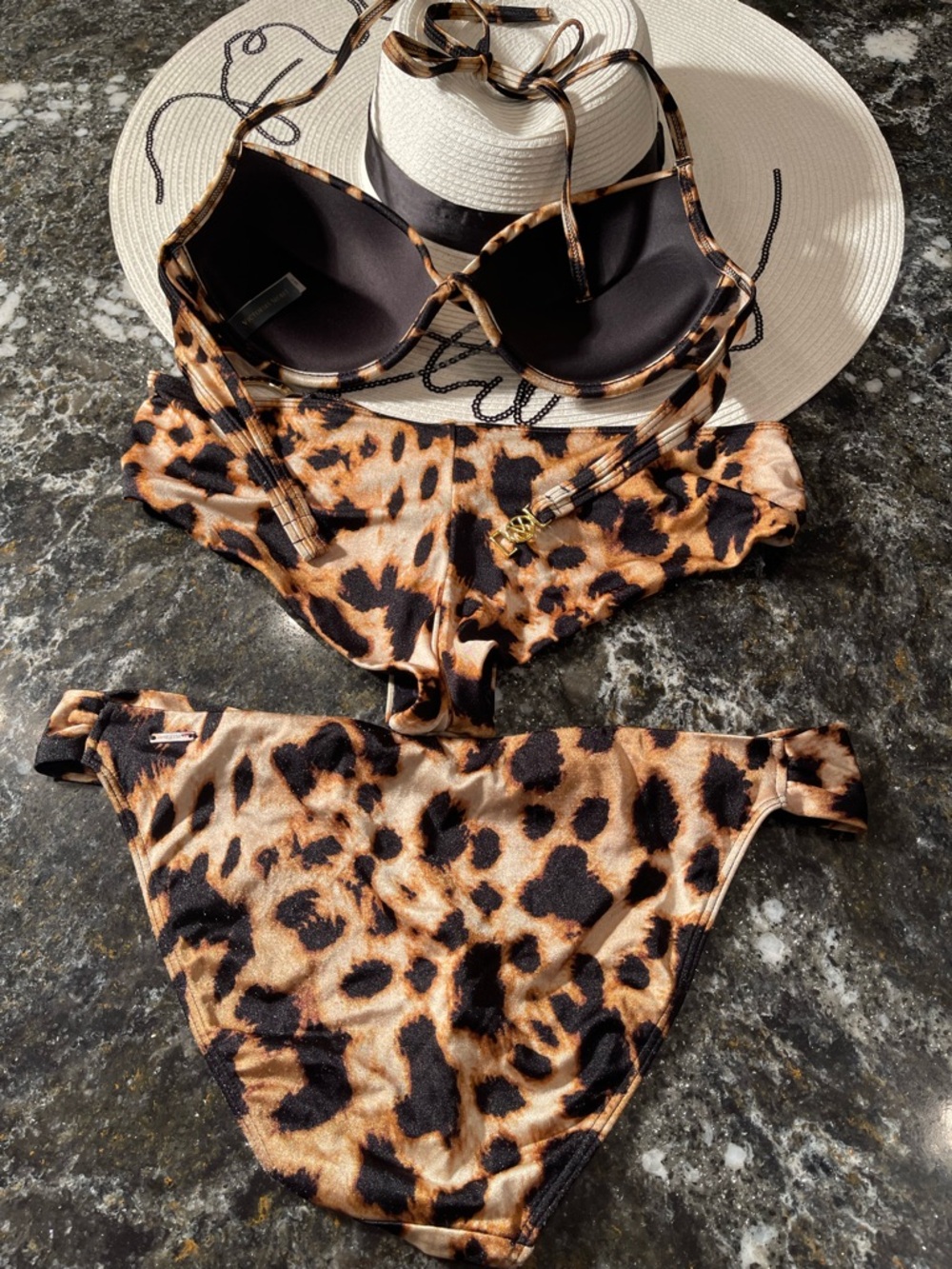 Victoria Secret bikini twist push-up leopard size 34C and S OR M bottoms - Picture 13 of 13